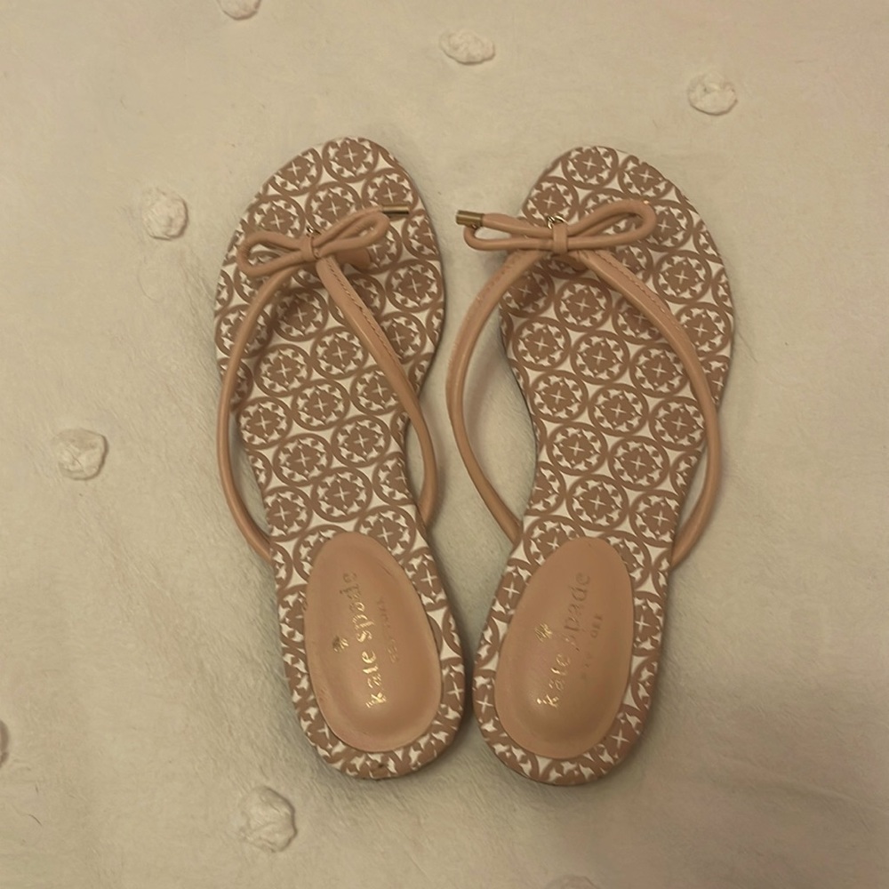 Kate Spade bow sandals in blush